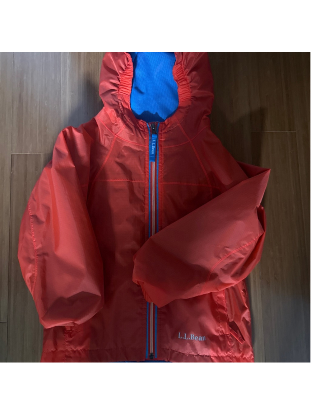 Kids L.L.Bean Red & Blue Raincoat Size 5-6